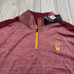 Arizona State Sun Devils 1/4 Zip Men’s L Maroon Logo Performance Captivating NWT